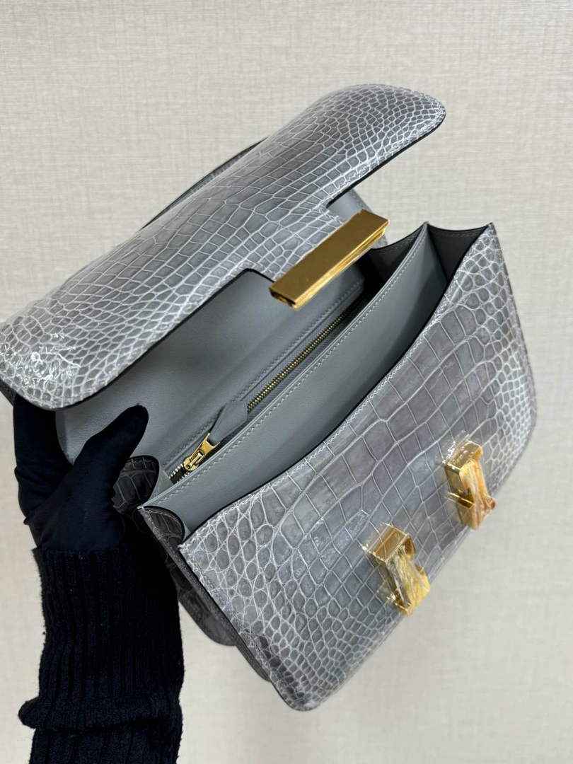 Hermes Constance Crocodile Leather Gray Gold H282263