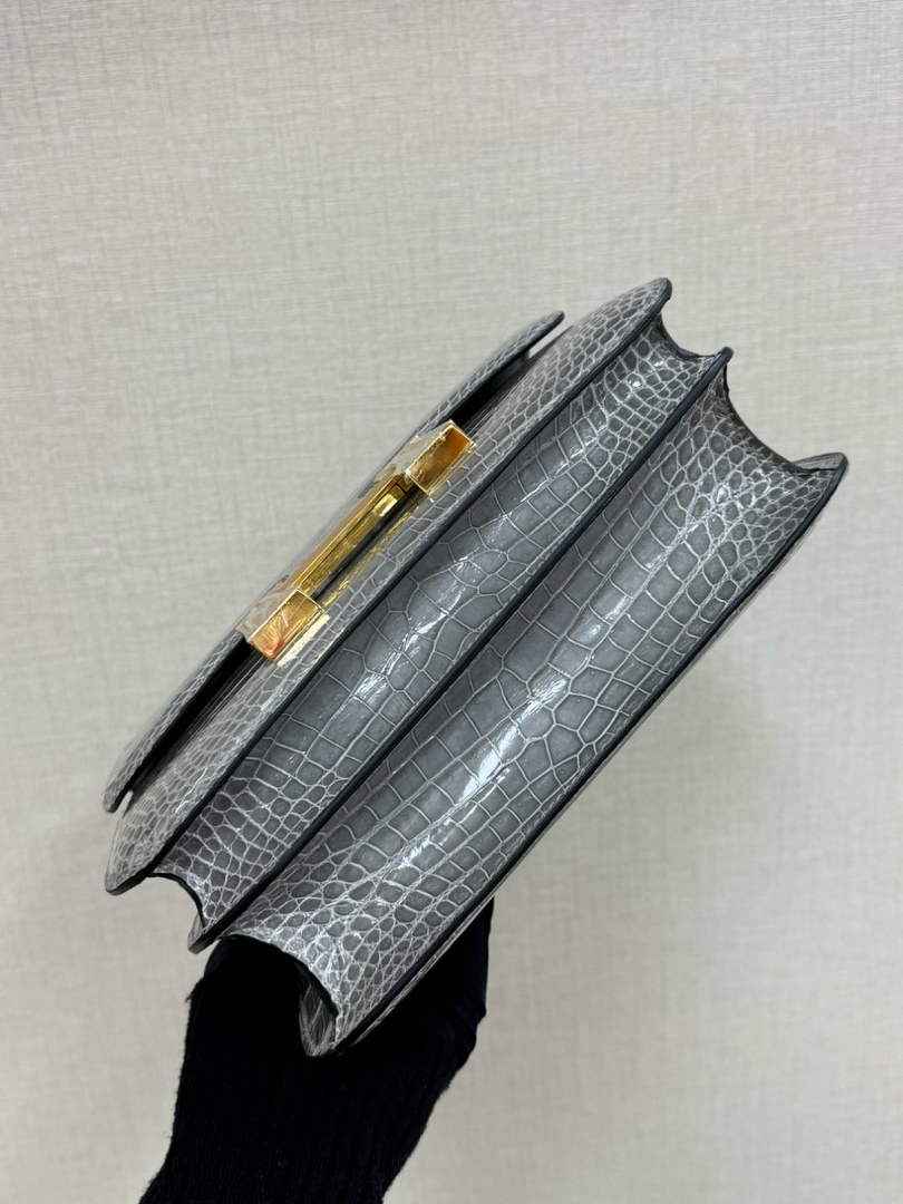 Hermes Constance Crocodile Leather Gray Gold H282263