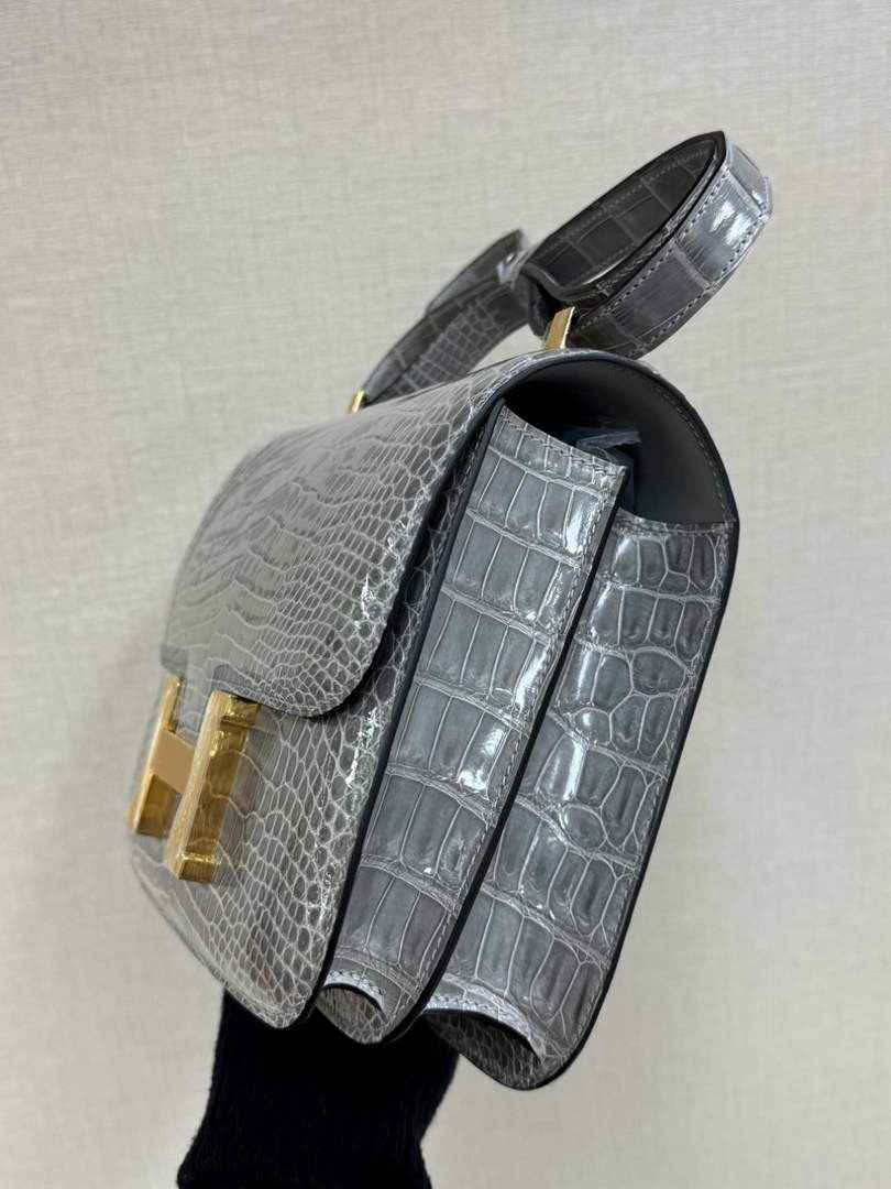 Hermes Constance Crocodile Leather Gray Gold H282263