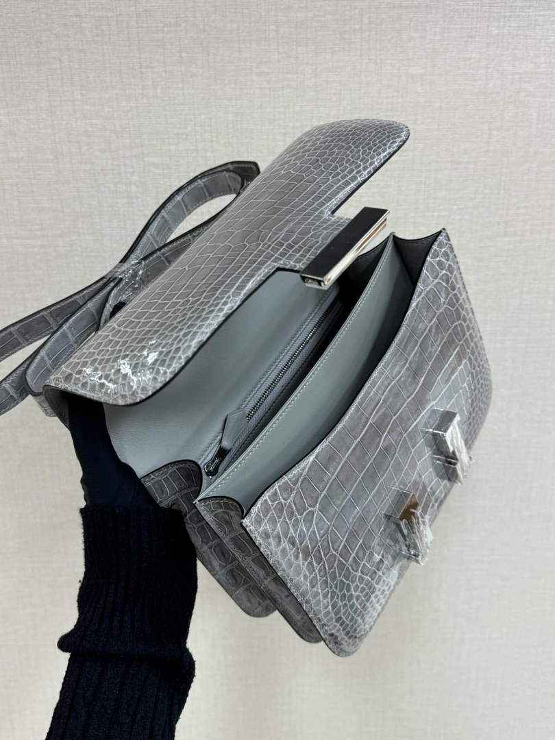 Hermes Constance Crocodile Leather Gray Silver H282262