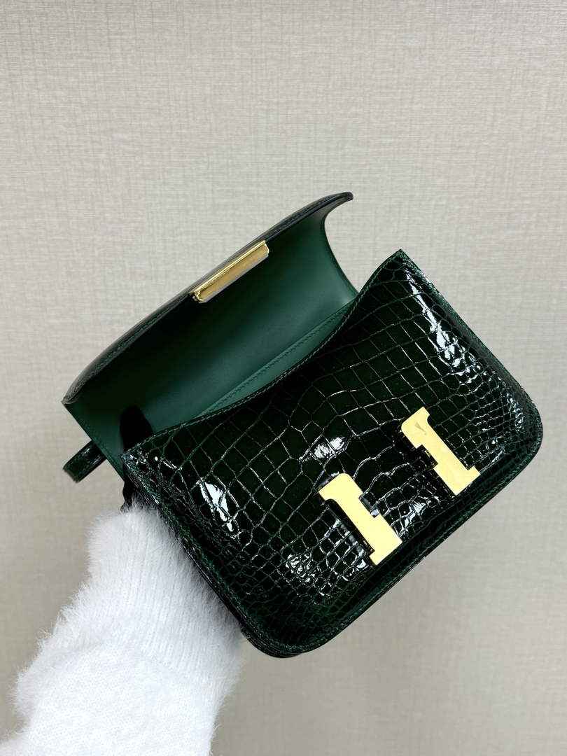 Hermes Constance Crocodile Leather Green Gold H282267