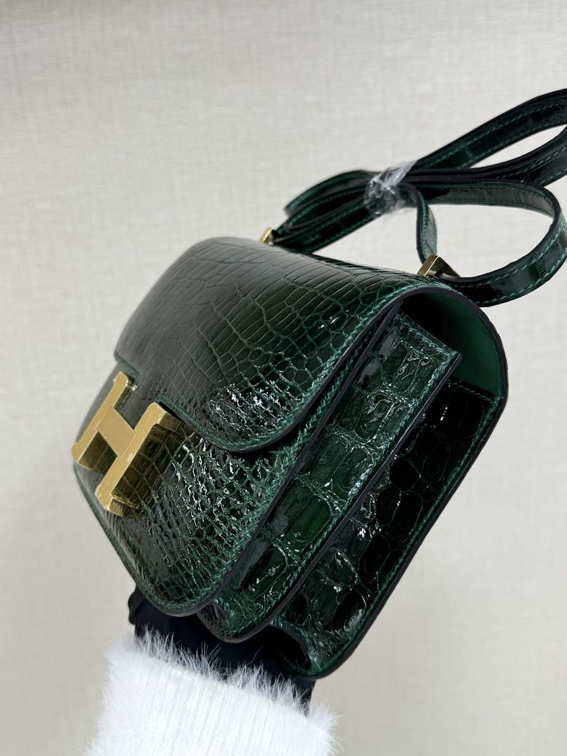 Hermes Constance Crocodile Leather Green Gold H282267