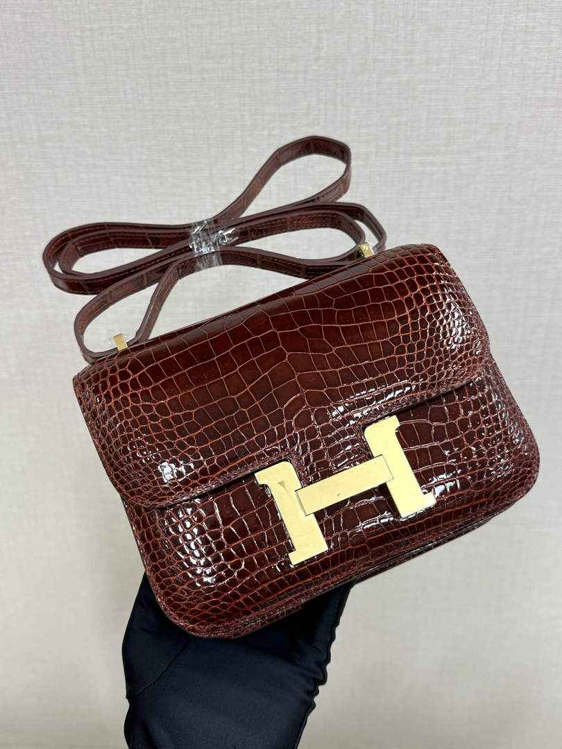 Hermes Constance Crocodile Leather Brown Gold H282268