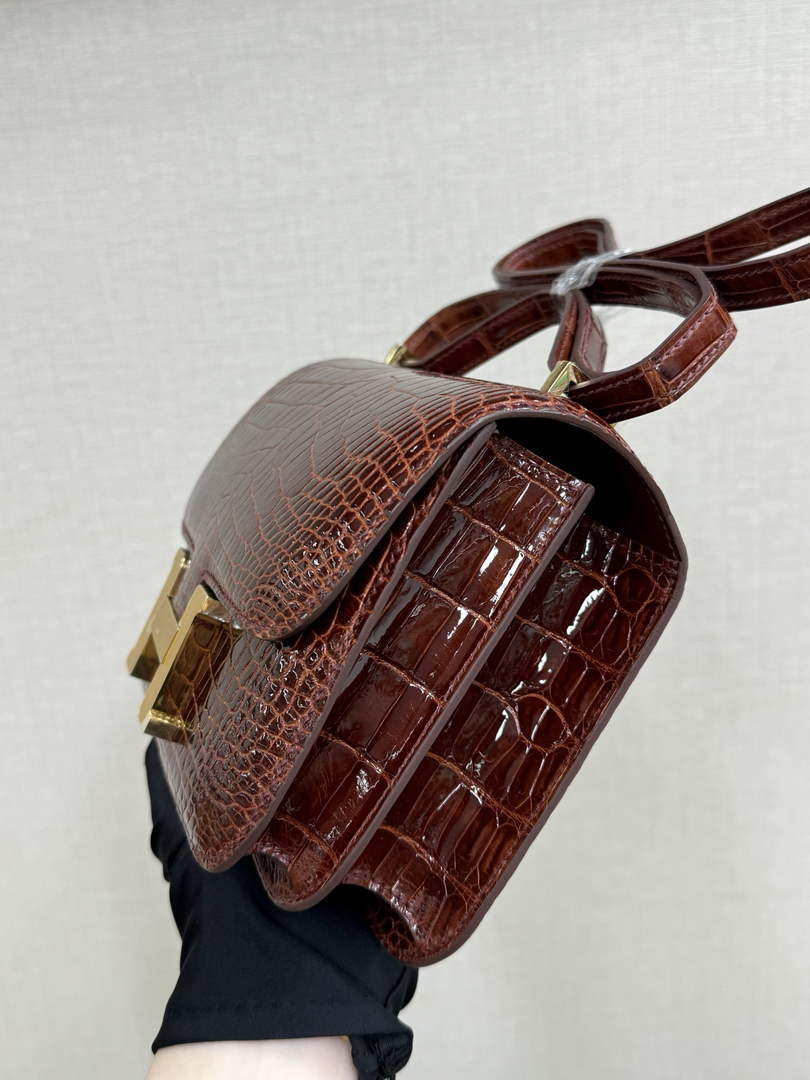 Hermes Constance Crocodile Leather Brown Gold H282268