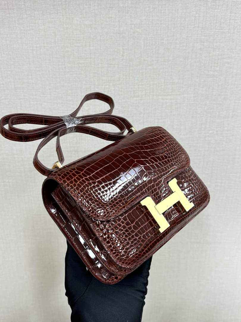 Hermes Constance Crocodile Leather Brown Gold H282268