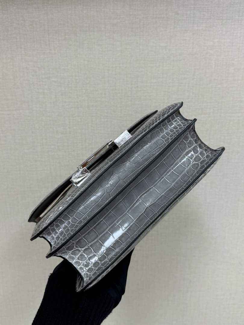 Hermes Constance Crocodile Leather Gray Silver H282262