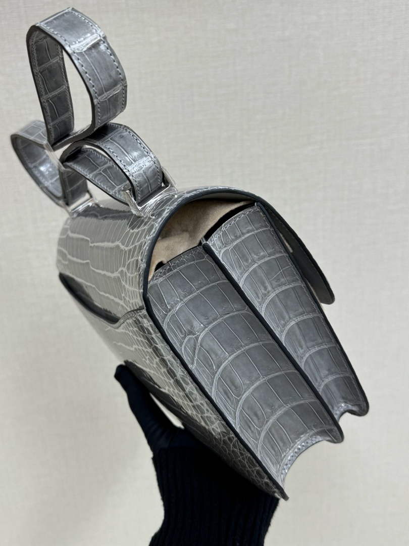 Hermes Constance Crocodile Leather Gray Silver H282262