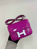 Hermes Constance Crocodile Leather Purple Silver H282272