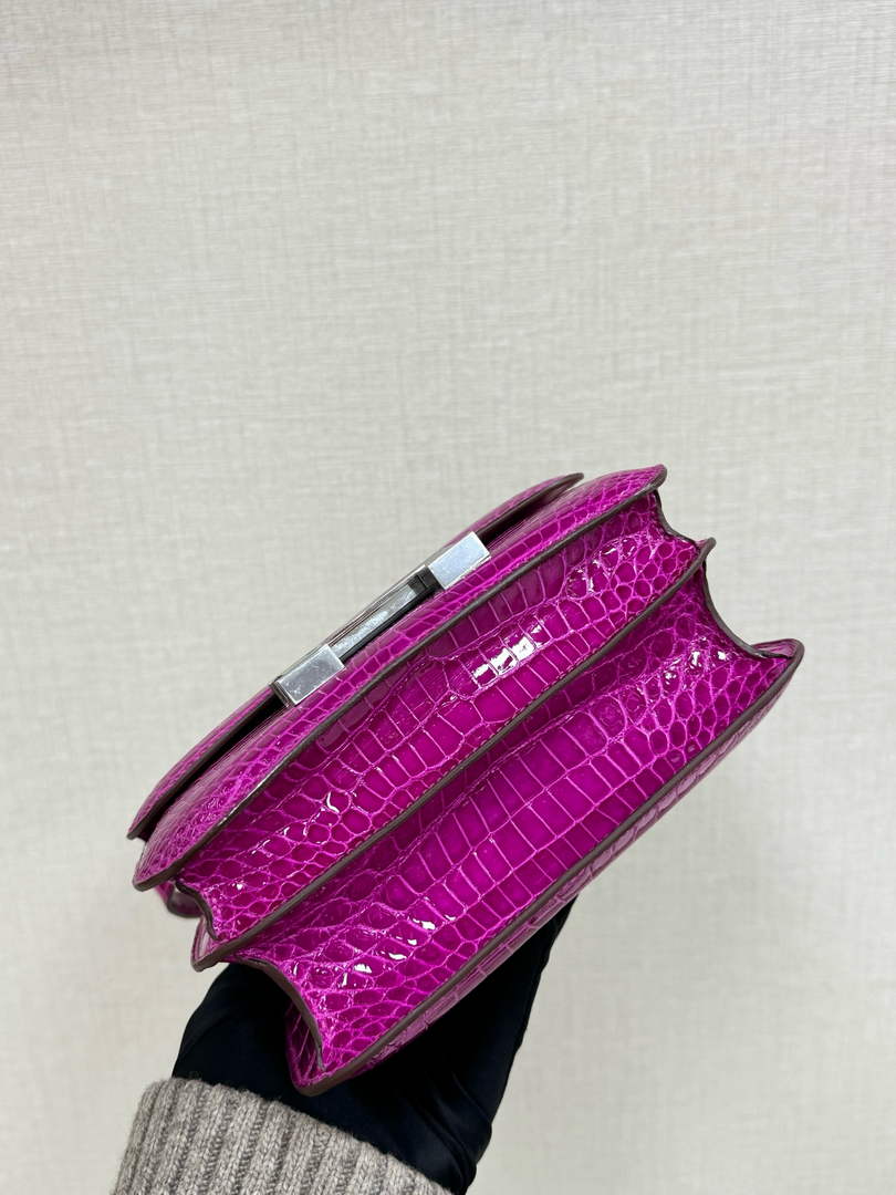 Hermes Constance Crocodile Leather Purple Silver H282272