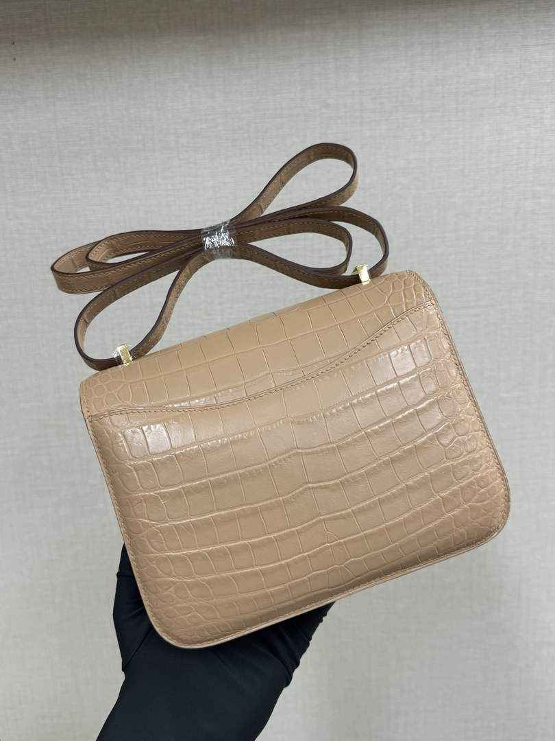 Hermes Constance Crocodile Leather Apricot Gold H282273