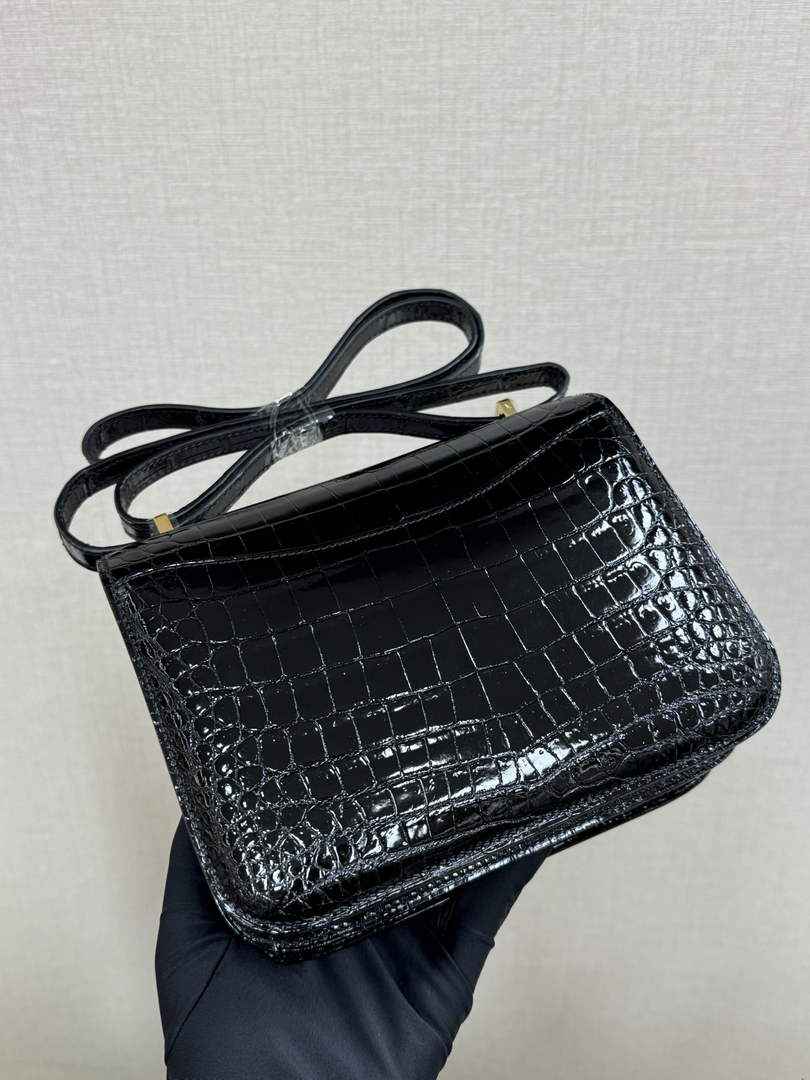 Hermes Constance Crocodile Leather Black Gold H282261