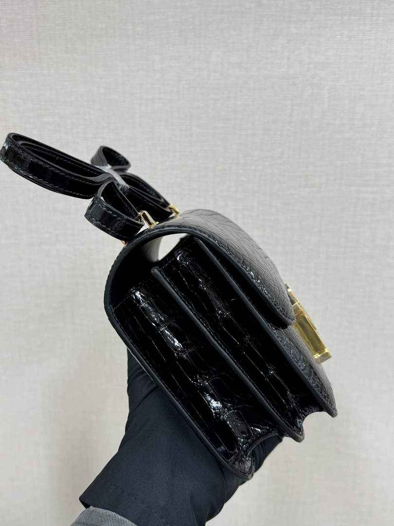 Hermes Constance Crocodile Leather Black Gold H282261