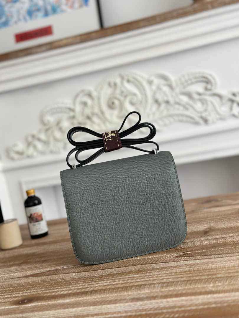 Hermes Constance Epsom Leather 19cm Green Silver H082206
