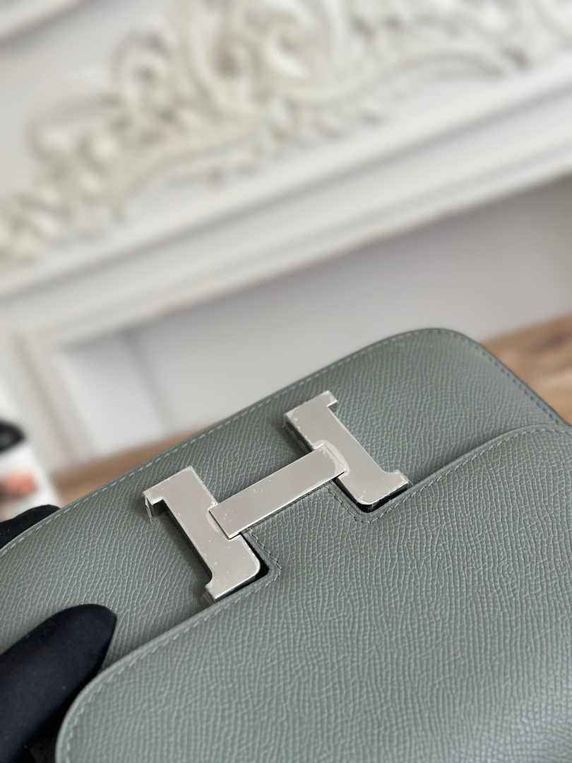 Hermes Constance Epsom Leather 19cm Green Silver H082206