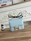 Hermes Constance Epsom Leather 19cm Light Blue Gold H082213
