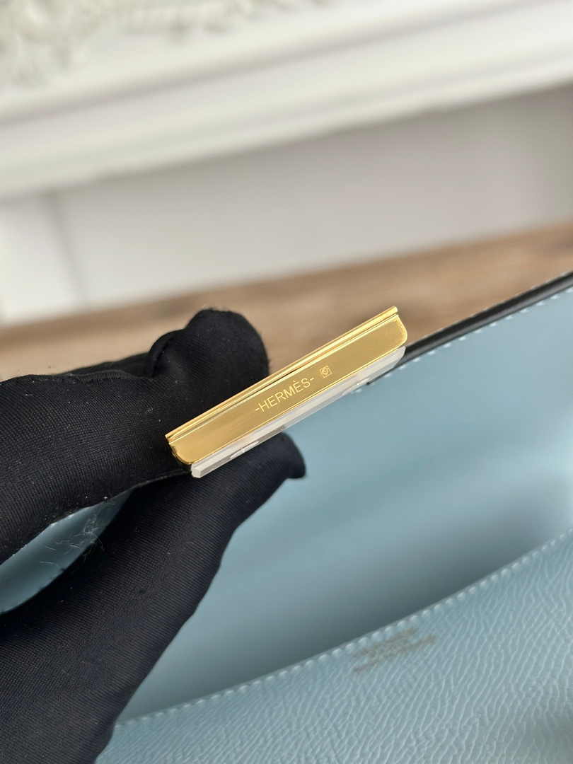 Hermes Constance Epsom Leather 19cm Light Blue Gold H082213