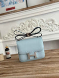 Hermes Constance Epsom Leather 19cm Light Blue Silver H082212