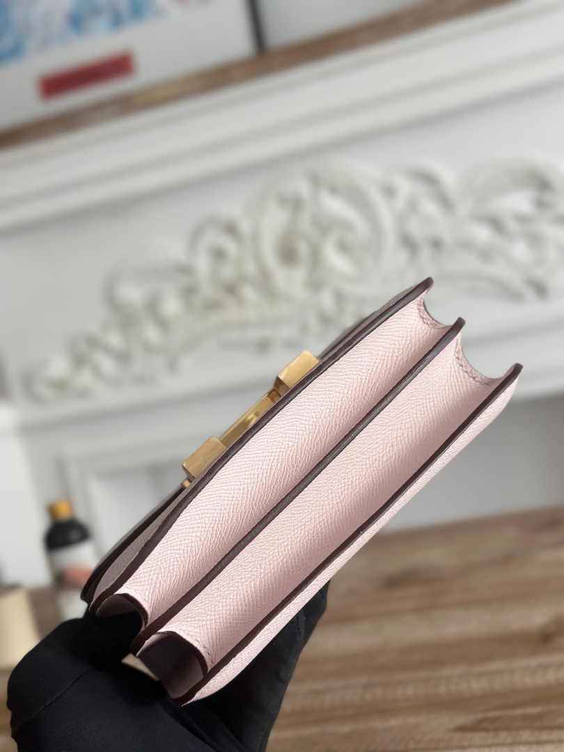 Hermes Constance Epsom Leather 19cm Light Pink Gold H082215