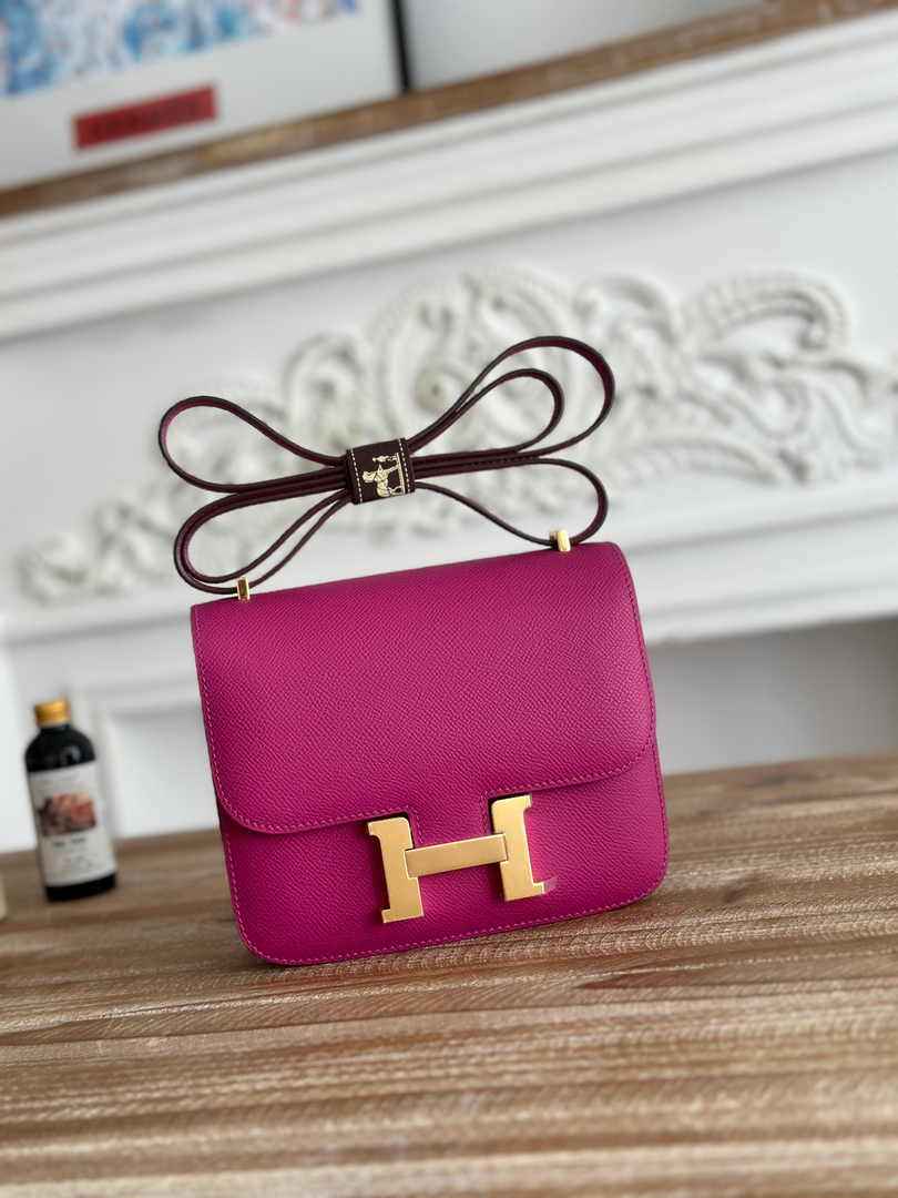 Hermes Constance Epsom Leather 19cm Purple Gold H082221