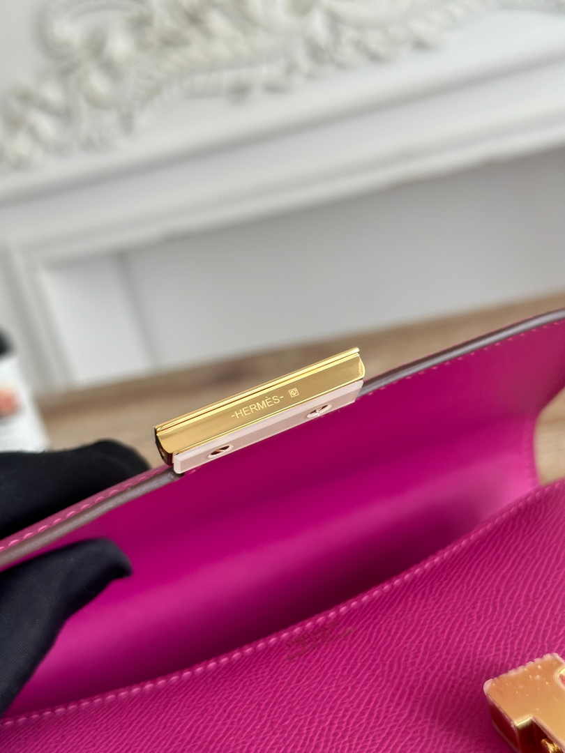Hermes Constance Epsom Leather 19cm Purple Gold H082221