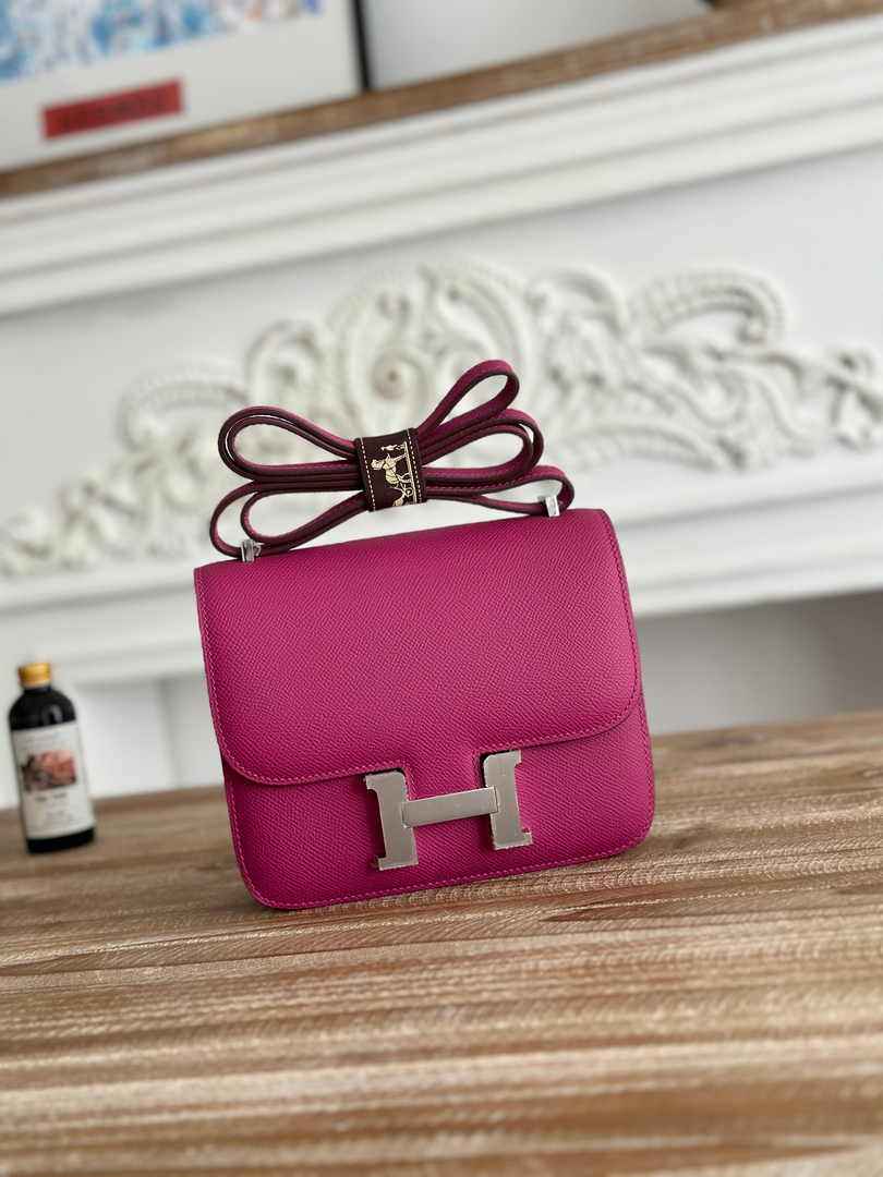 Hermes Constance Epsom Leather 19cm Purple Silver H082220