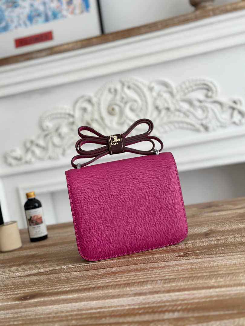 Hermes Constance Epsom Leather 19cm Purple Silver H082220