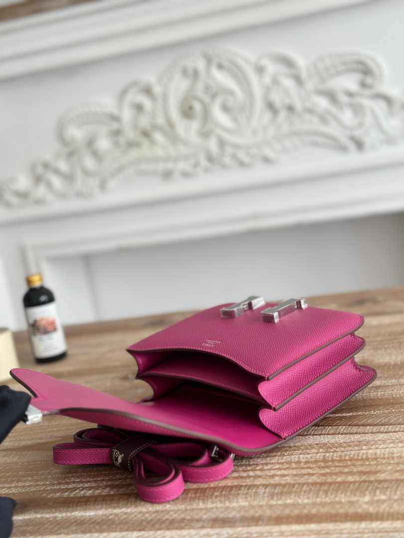 Hermes Constance Epsom Leather 19cm Purple Silver H082220