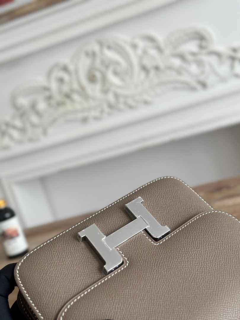 Hermes Constance Epsom Leather 19cm Dark Gray Silver H082228
