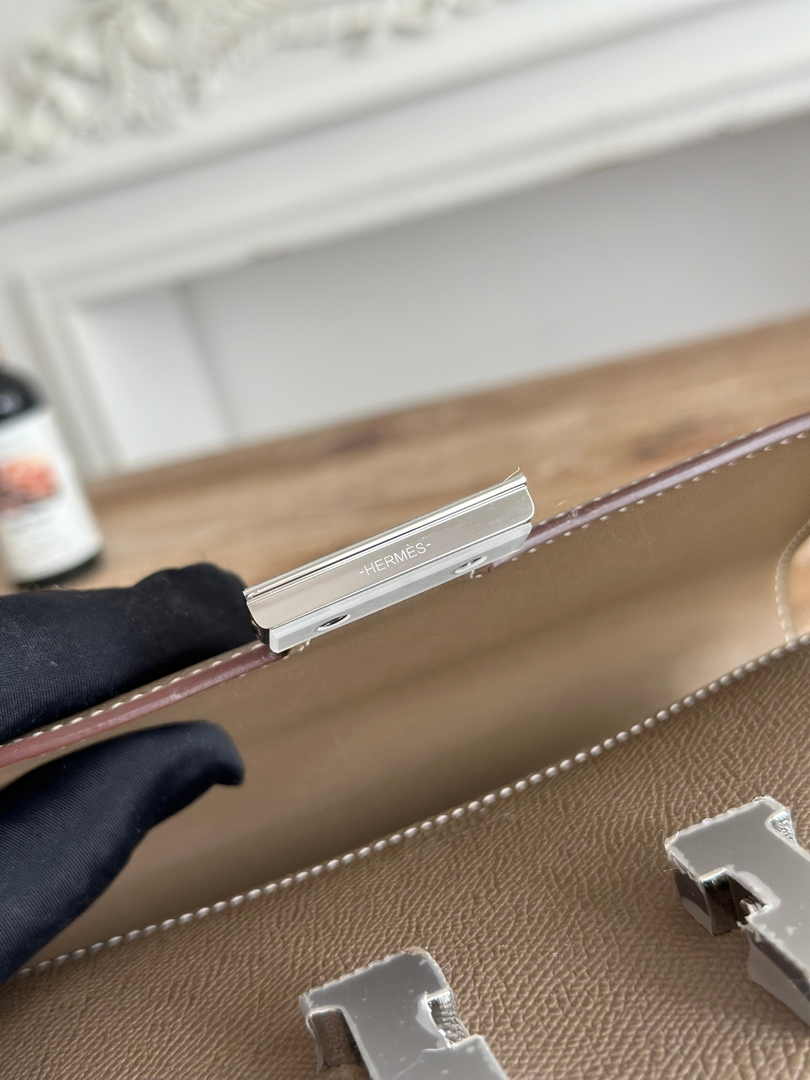 Hermes Constance Epsom Leather 19cm Dark Gray Silver H082228