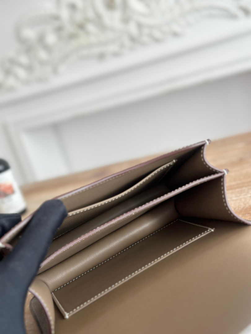 Hermes Constance Epsom Leather 19cm Dark Gray Silver H082228