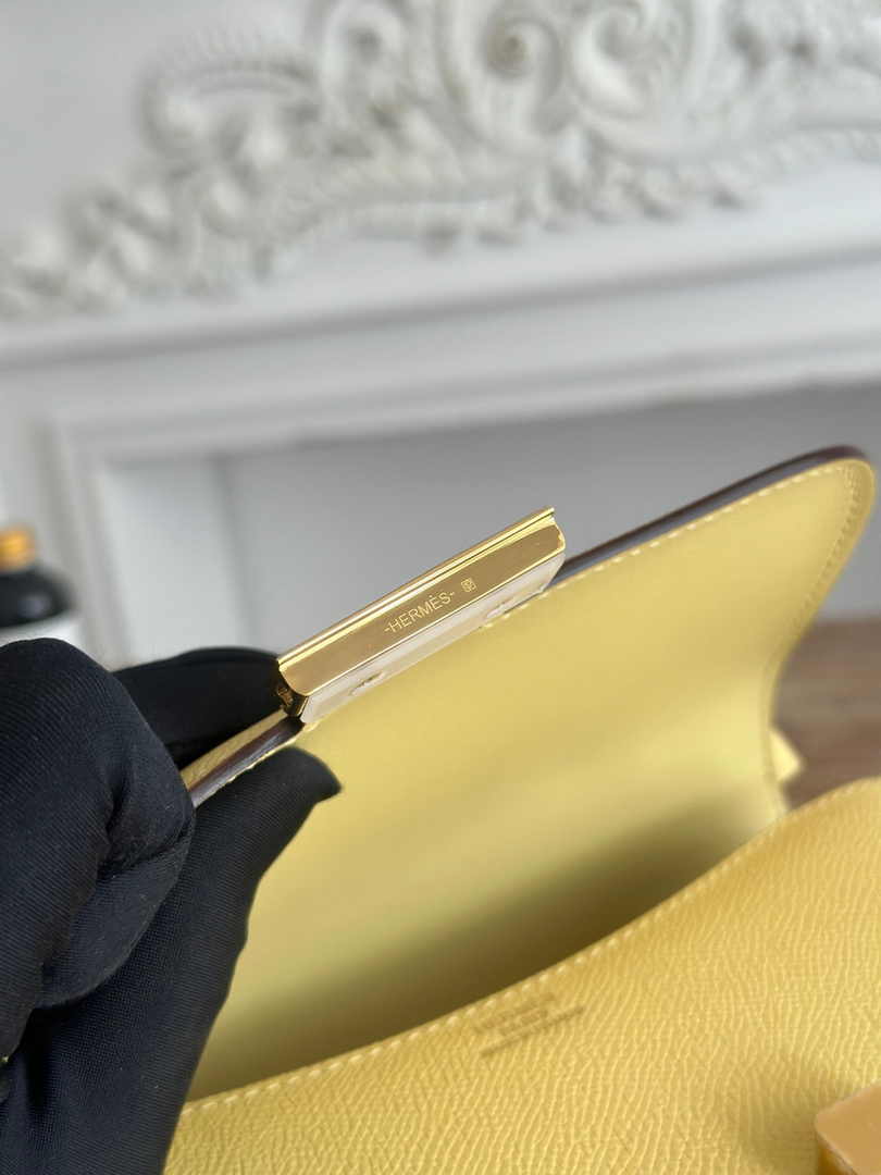 Hermes Constance Epsom Leather 19cm Yellow Gold H082223