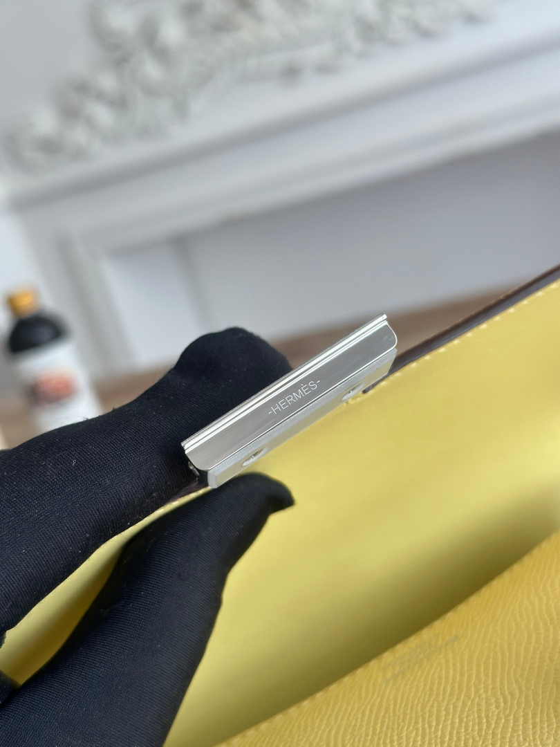 Hermes Constance Epsom Leather 19cm Yellow Silver H082222