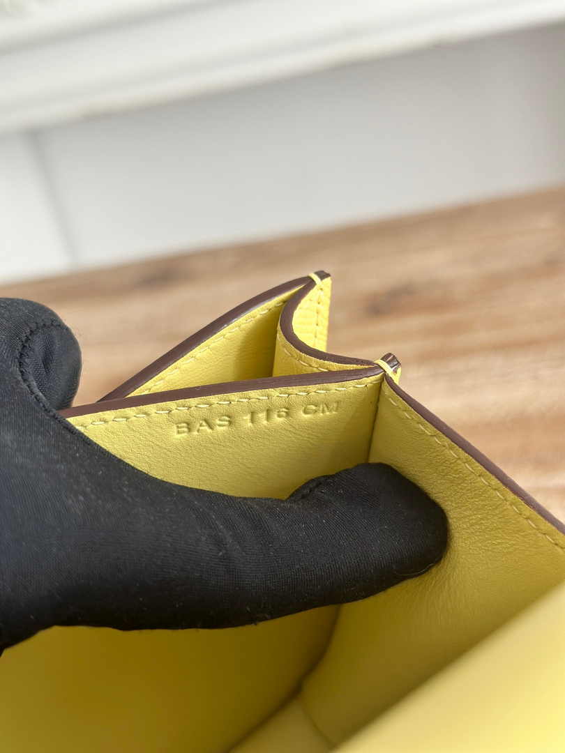 Hermes Constance Epsom Leather 19cm Yellow Silver H082222