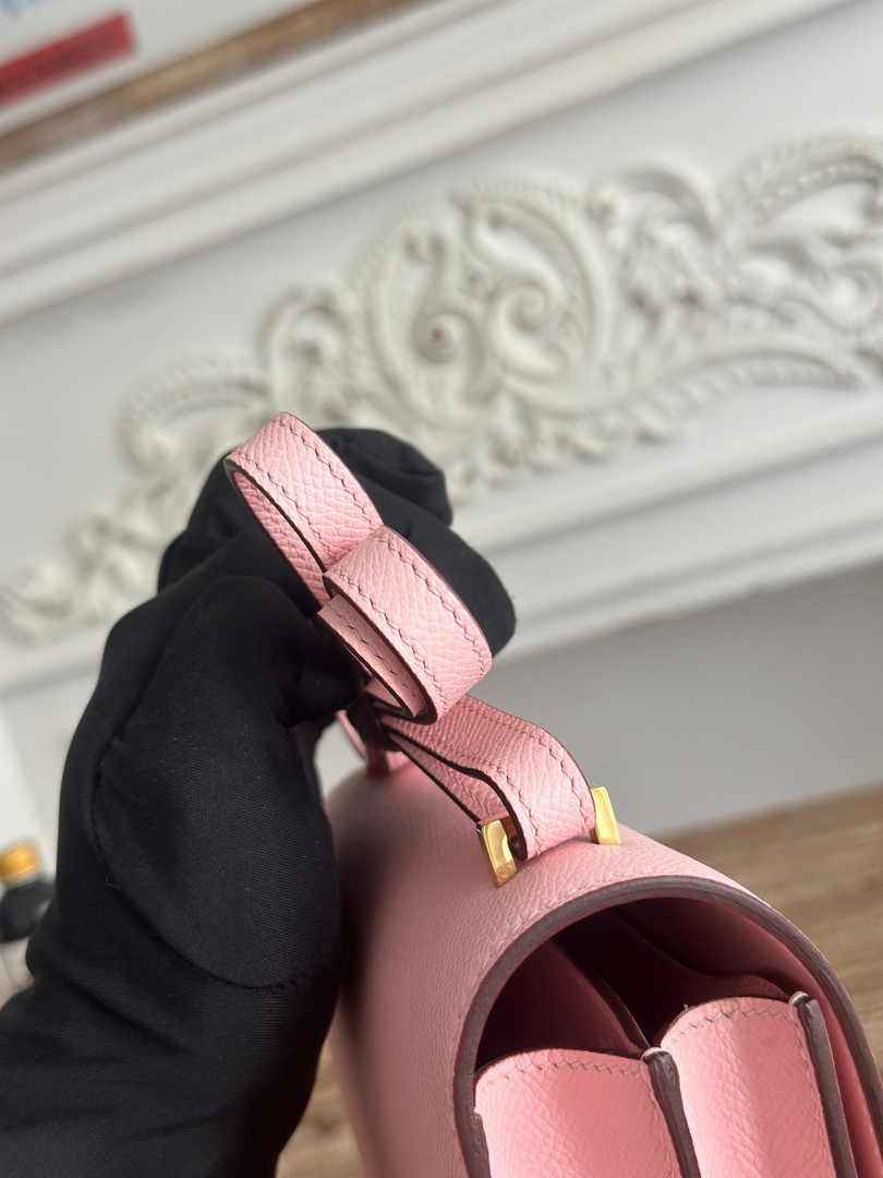 Hermes Constance Epsom Leather 19cm Light Pink Gold H082225