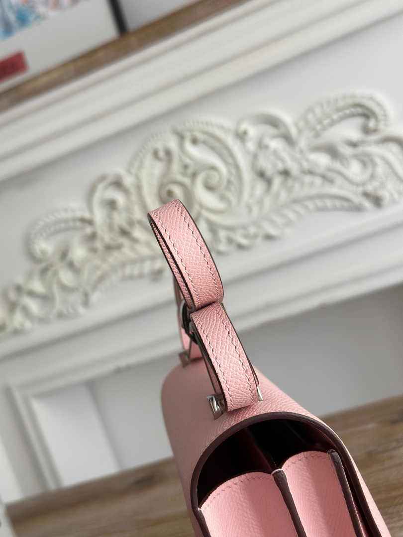 Hermes Constance Epsom Leather 19cm Light Pink Silver H082224