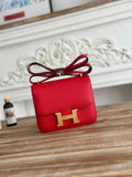Hermes Constance Epsom Leather 19cm Red Gold H082227