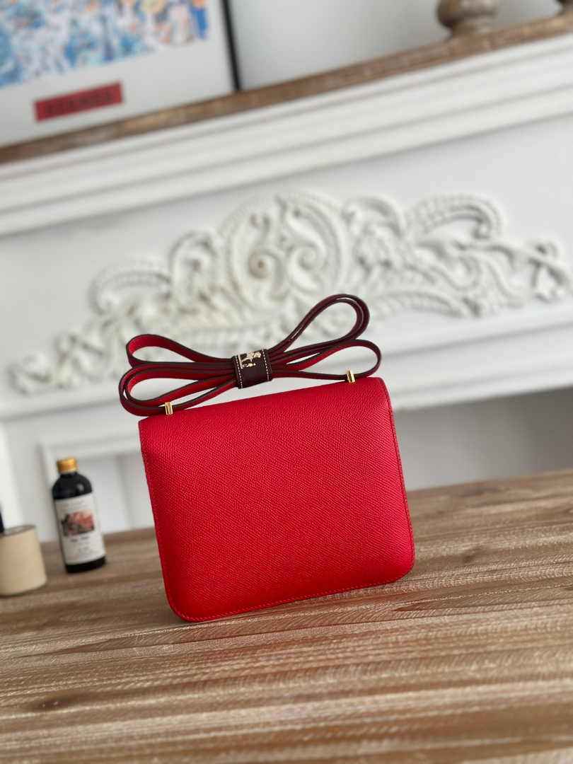 Hermes Constance Epsom Leather 19cm Red Gold H082227