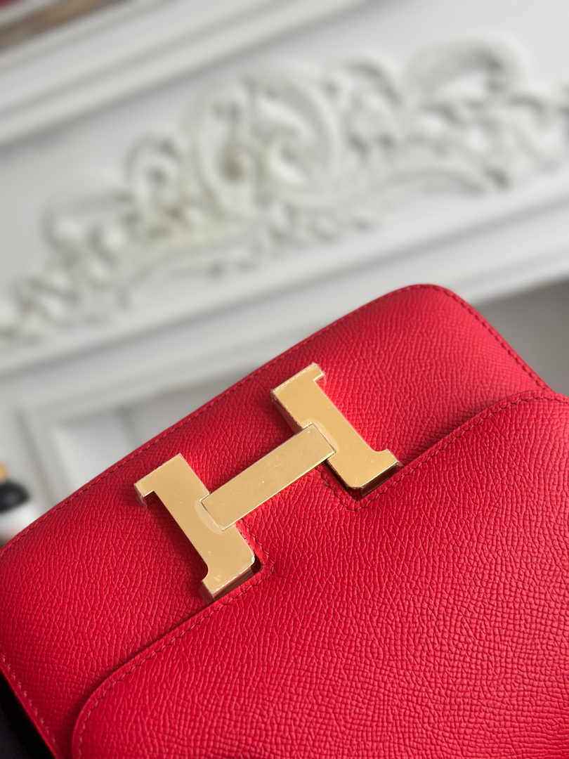 Hermes Constance Epsom Leather 19cm Red Gold H082227