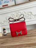 Hermes Constance Epsom Leather 19cm Red Silver H082226