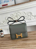 Hermes Constance Epsom Leather 19cm Gold Dark Gray H082253