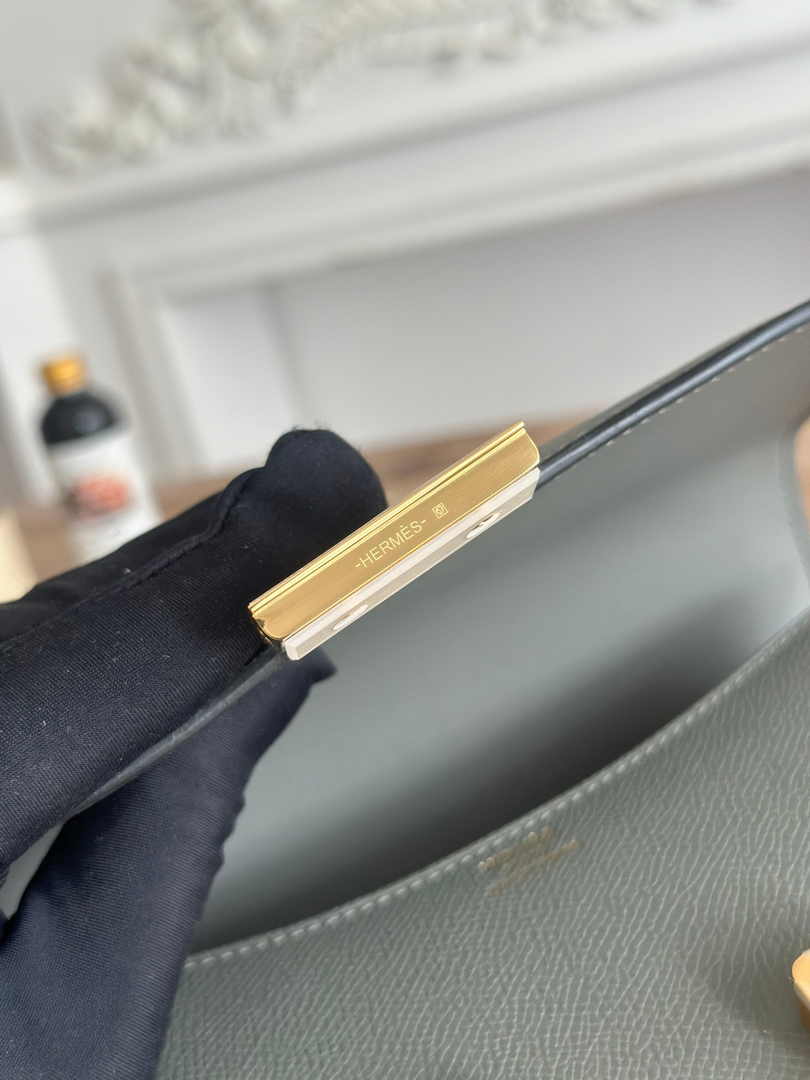 Hermes Constance Epsom Leather 19cm Gold Dark Gray H082253