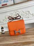 Hermes Constance Epsom Leather 19cm Orange Silver H082230