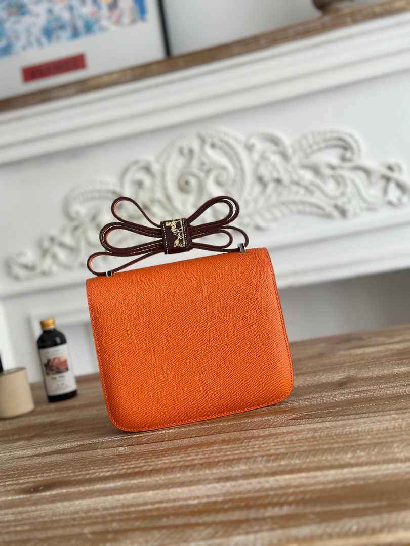 Hermes Constance Epsom Leather 19cm Orange Silver H082230