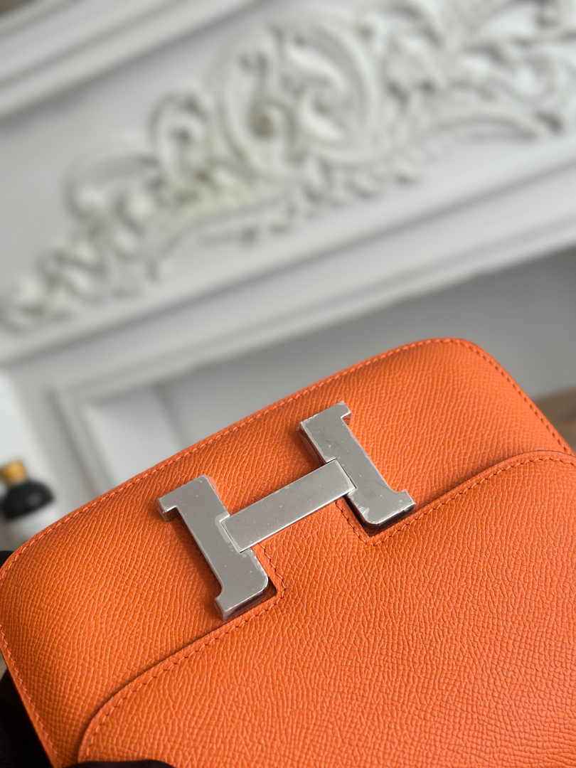 Hermes Constance Epsom Leather 19cm Orange Silver H082230