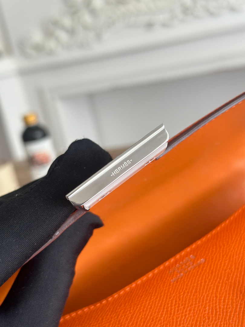 Hermes Constance Epsom Leather 19cm Orange Silver H082230