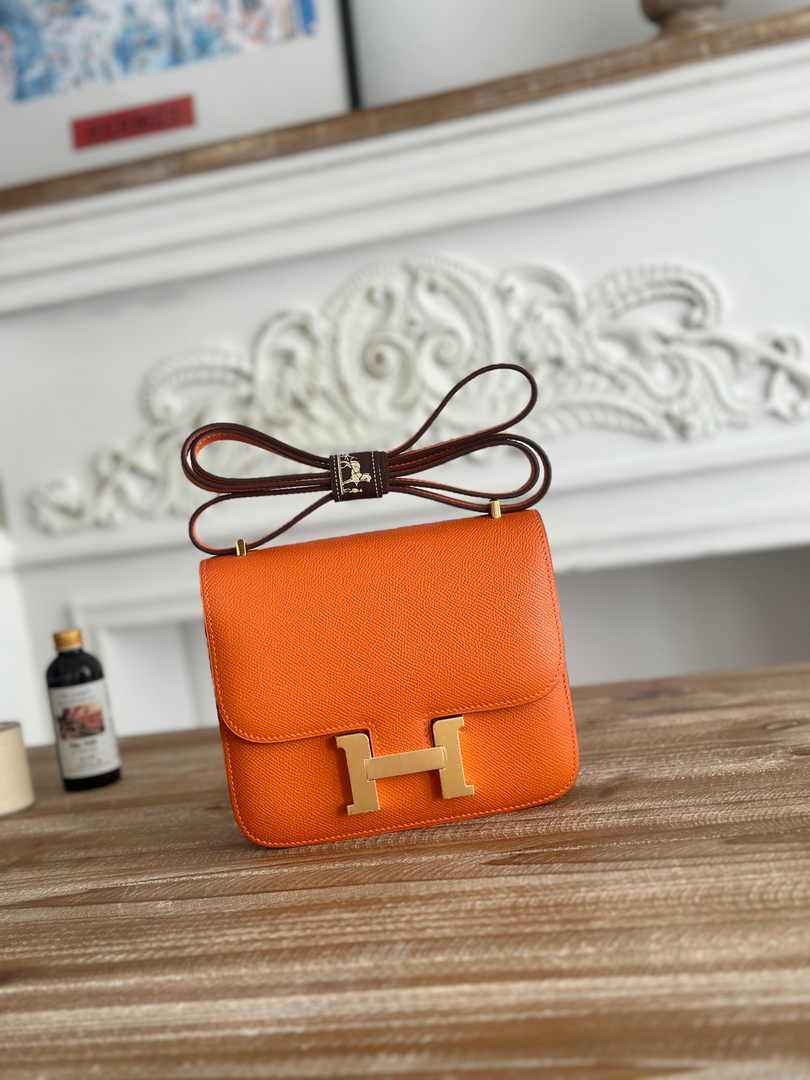 Hermes Constance Epsom Leather 19cm Orange Gold H082230