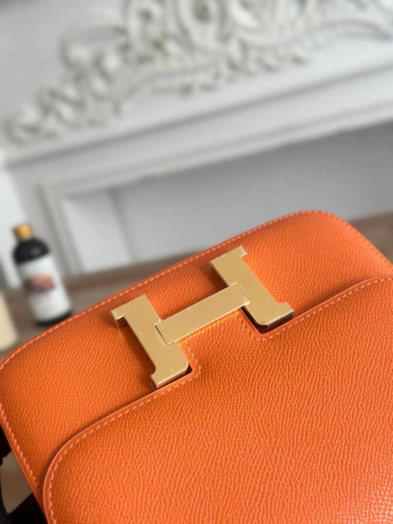 Hermes Constance Epsom Leather 19cm Orange Gold H082230