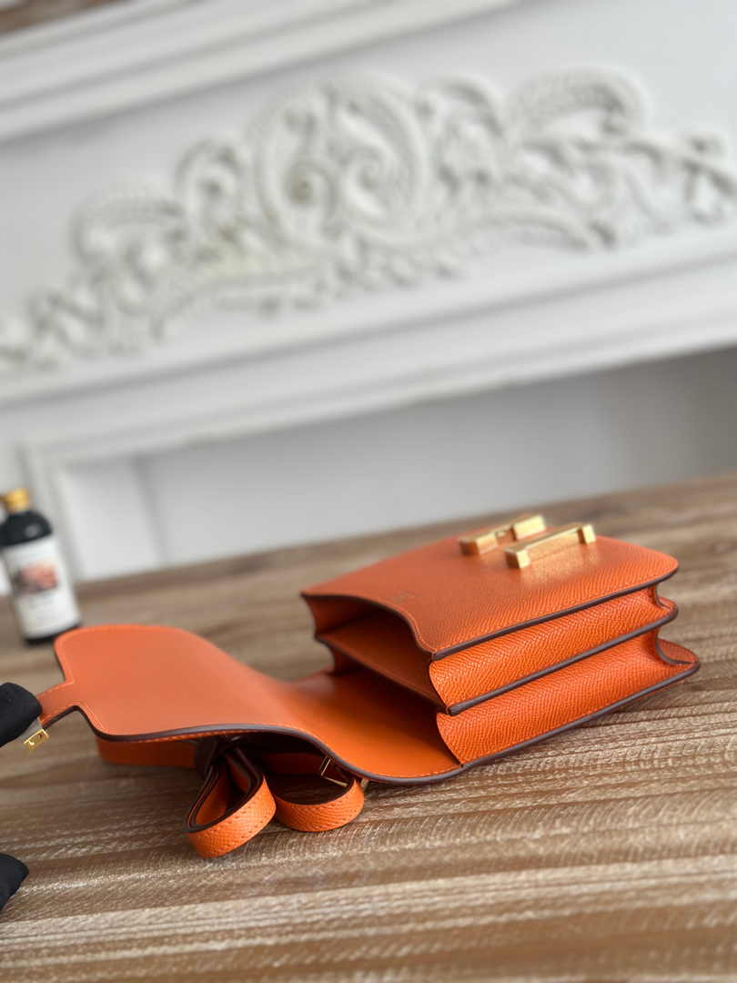 Hermes Constance Epsom Leather 19cm Orange Gold H082230