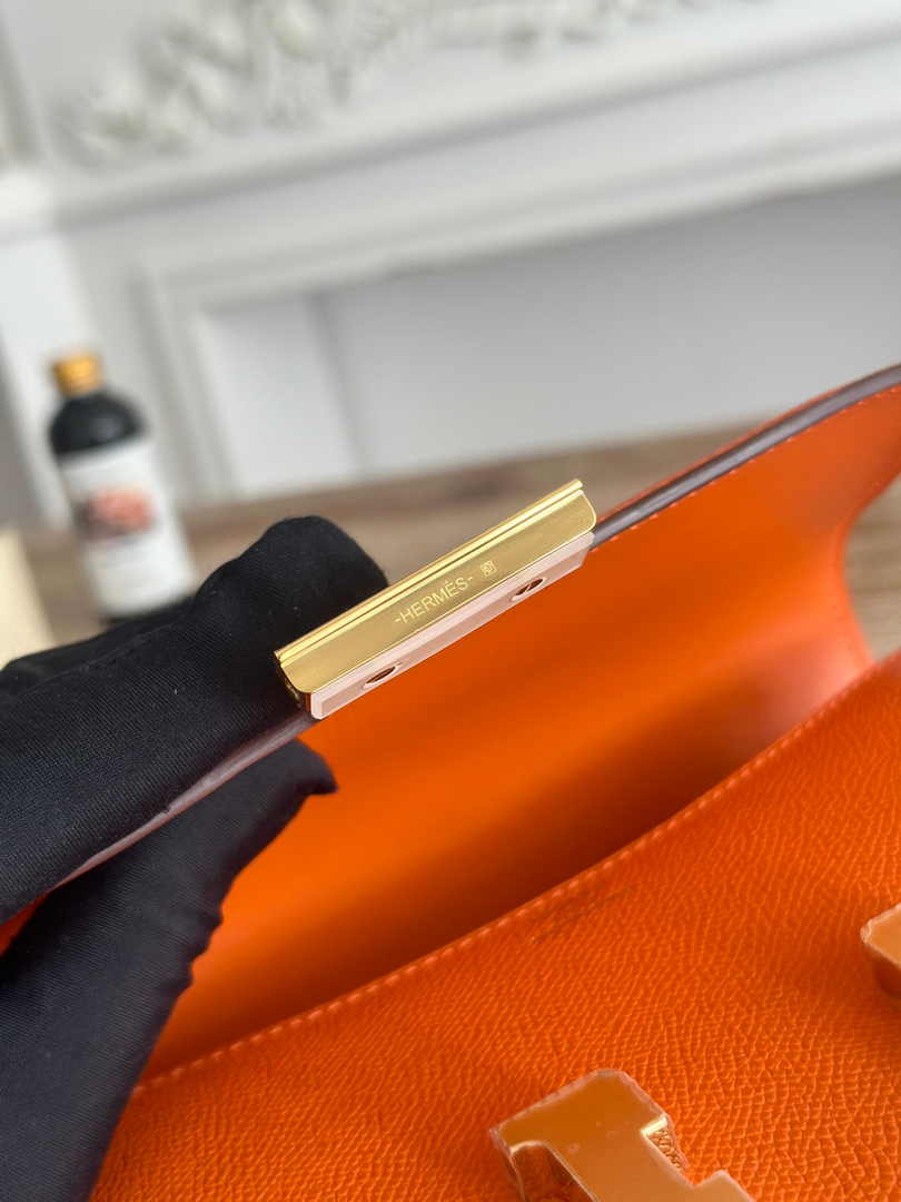 Hermes Constance Epsom Leather 19cm Orange Gold H082230