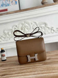 Hermes Constance Epsom Leather 19cm Brown Silver H082232